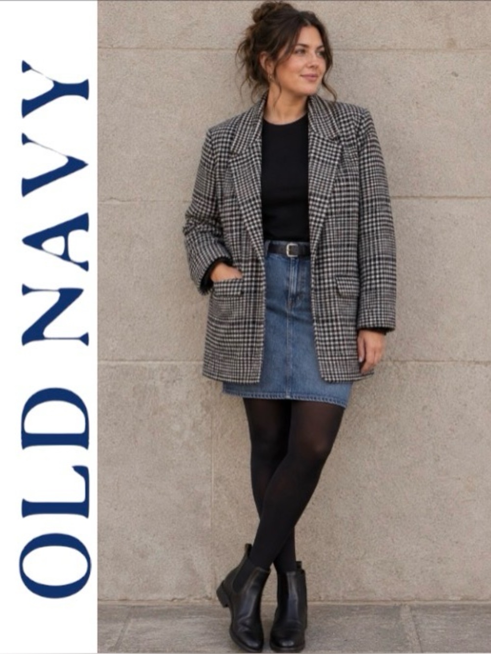 3X Old Navy NWT Oversized Plaid Soft-Brushed Tweed Blazer for Women, NWT